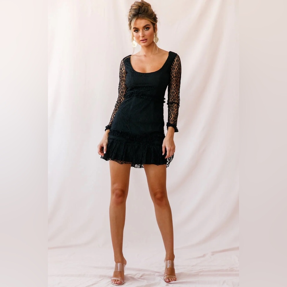 NWT Selfie Leslie‎ Birkin long sleeve sheath dress lace dark romantic fairy goth